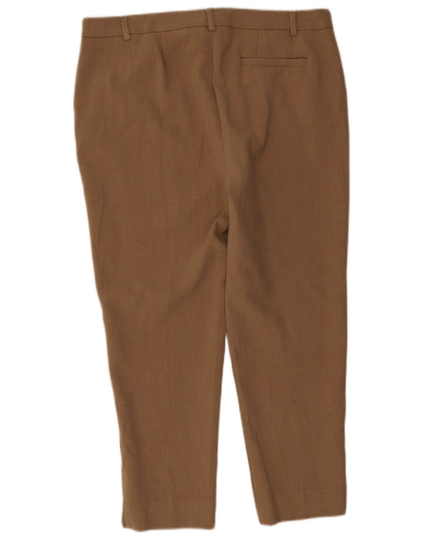 Marks & Spencer Womens The Mia Cropped Trousers UK 16 Large W36 L25 Beige