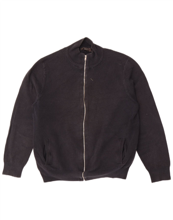 Marks & Spencer Mens Cardigan Sweater Large Black Cotton