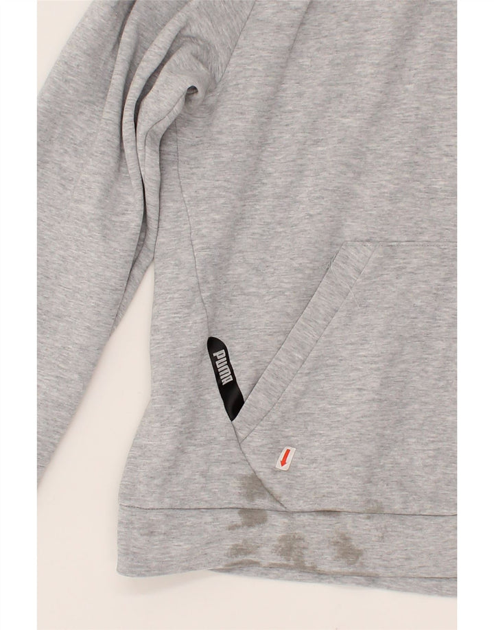 PUMA Mens Zip Neck Hoodie Jumper Large Grey Cotton Vintage Puma and Second-Hand Puma from Messina Hembry 