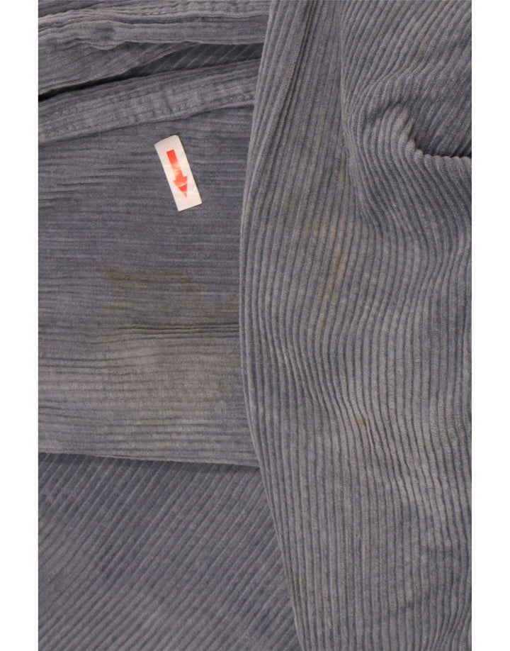 Zara Mens Corduroy Shirt Medium Blue Cotton
