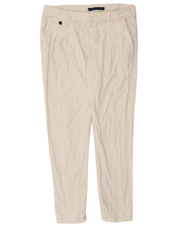Zara Womens Slim Chino Trousers Medium W32 L30 White Cotton