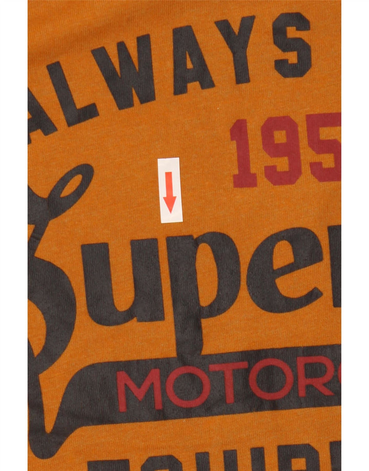 Superdry Mens Graphic T-Shirt Top Medium Orange Cotton