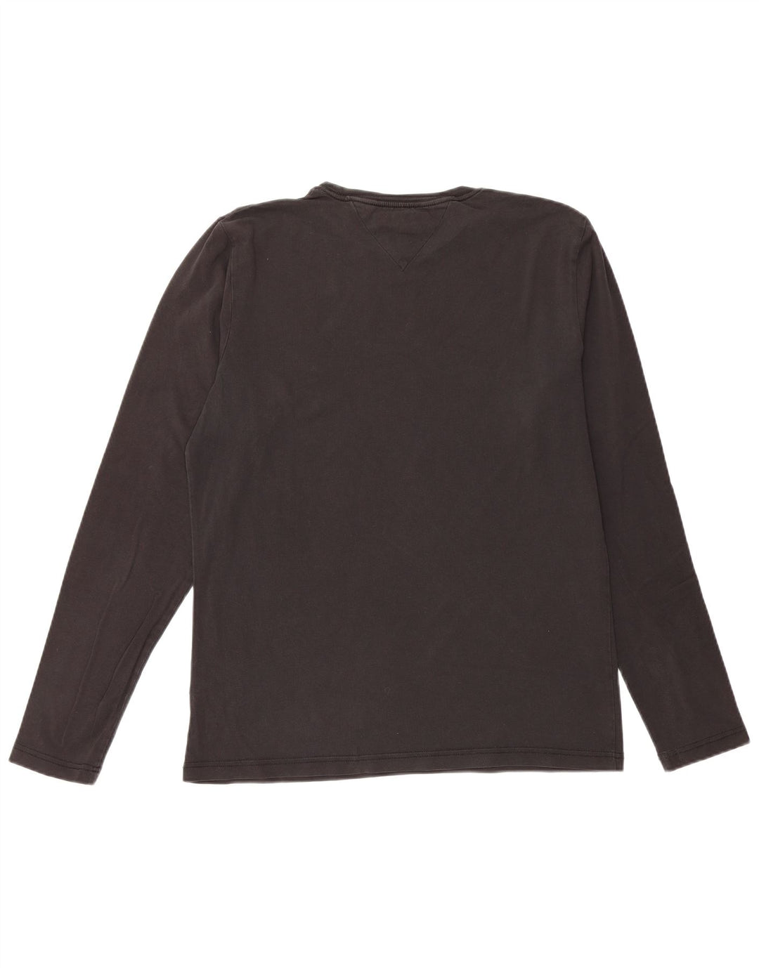TOMMY HILFIGER Mens Slim Fit Top Long Sleeve Large Black Cotton