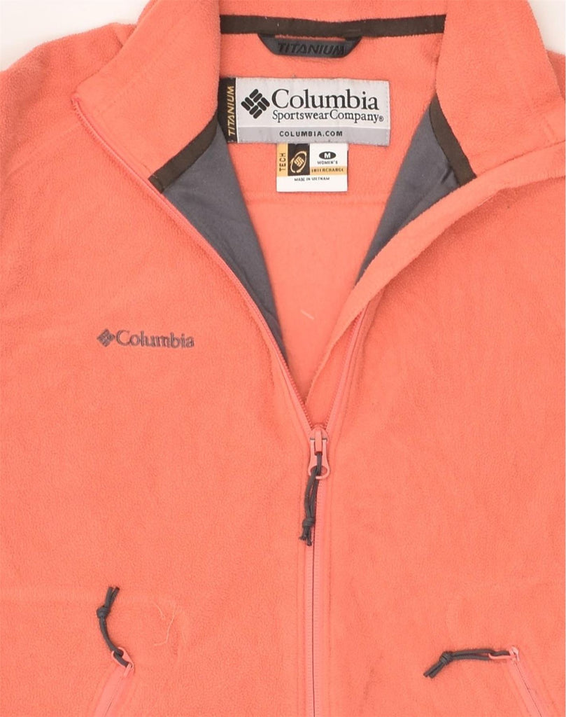 COLUMBIA Womens Fleece Jacket UK 14 Medium Orange Polyester | Vintage Columbia | Thrift | Second-Hand Columbia | Used Clothing | Messina Hembry 