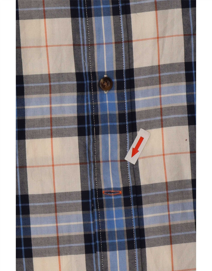 Izod Mens Shirt Medium Blue Plaid Cotton