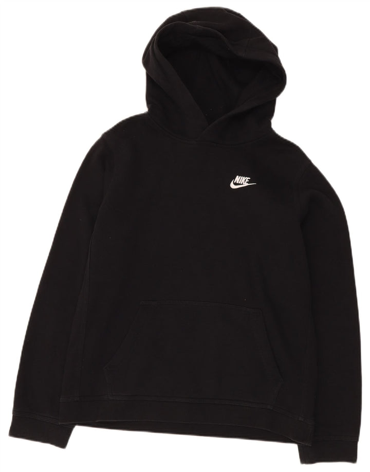 NIKE Boys Hoodie Jumper 13-14 Years XL Black Cotton