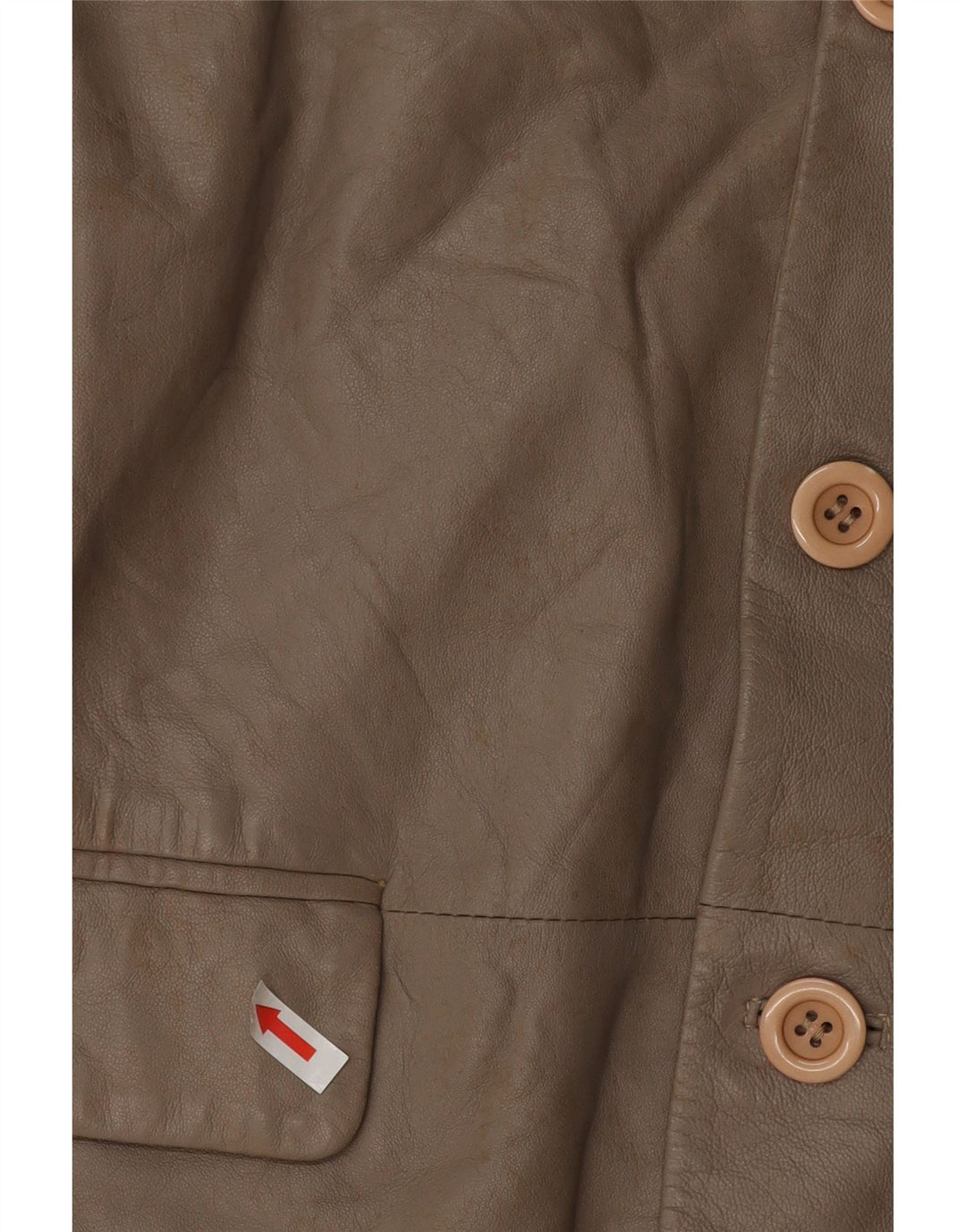 VINTAGE Womens 3 Button Leather Blazer Jacket UK 16 Large Grey Leather