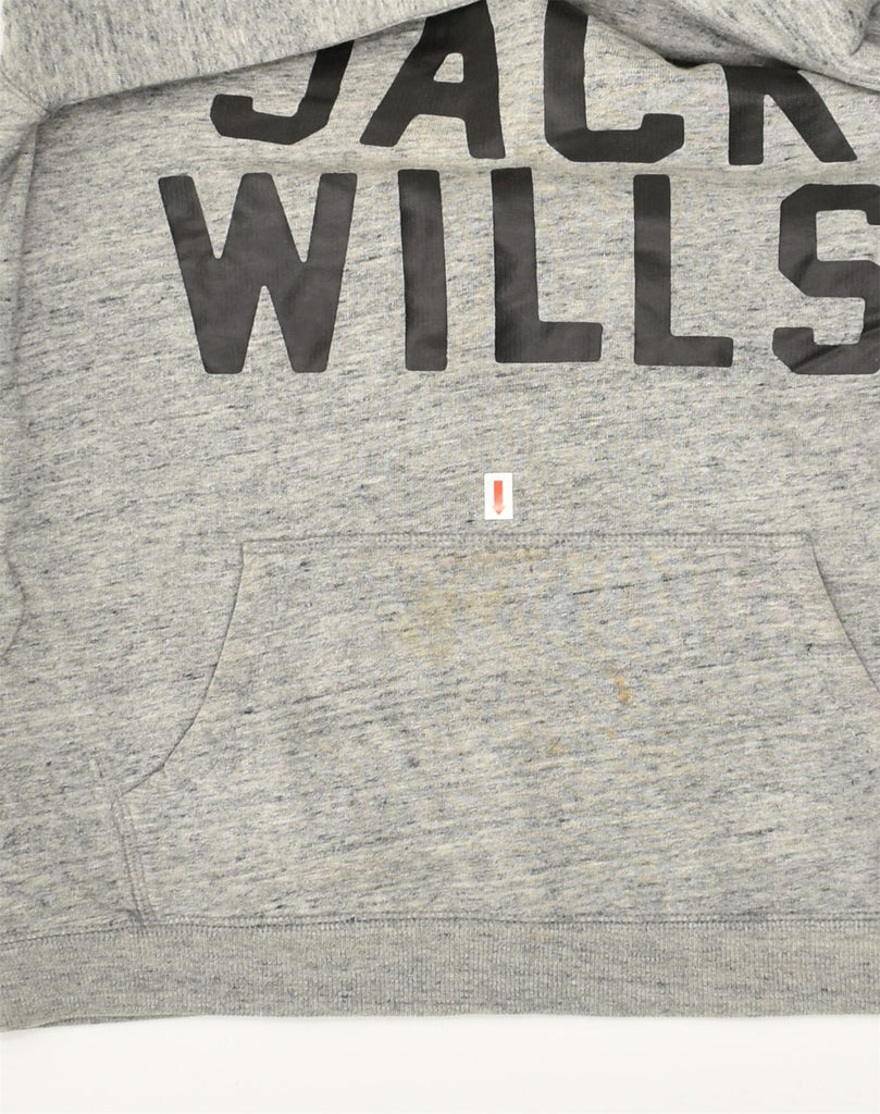 JACK WILLS Womens Graphic Hoodie Jumper UK 8 Small  Grey Cotton | Vintage Jack Wills | Thrift | Second-Hand Jack Wills | Used Clothing | Messina Hembry 