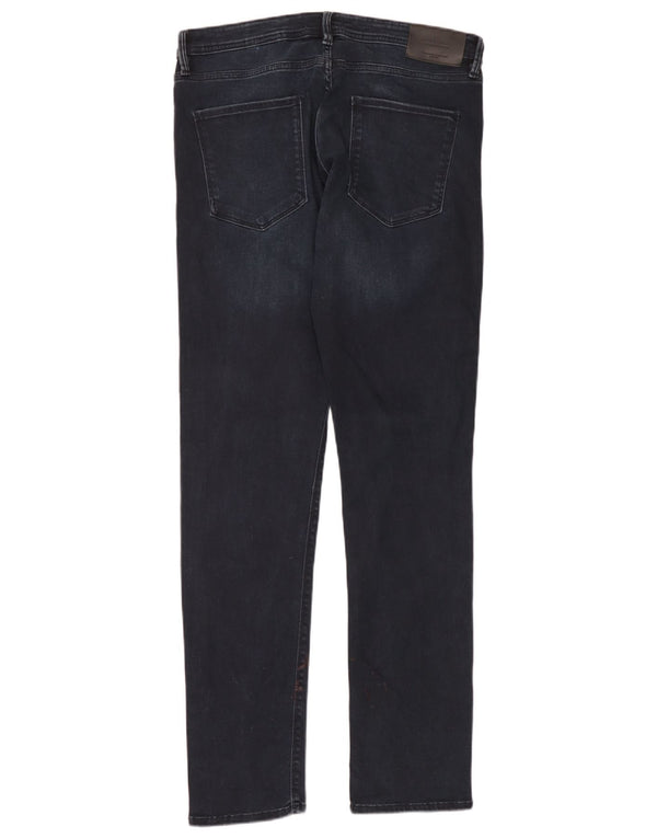 Jack & Jones Mens GLENN Slim Jeans W34 L34 Navy Blue Cotton