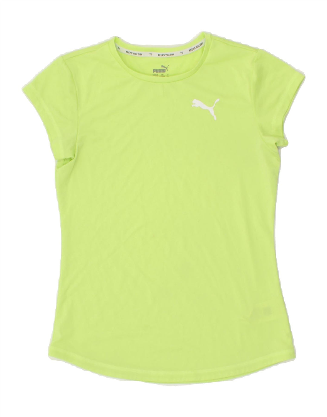 PUMA Girls T-Shirt Top 13-14 Years Green Polyester Vintage Puma and Second-Hand Puma from Messina Hembry 