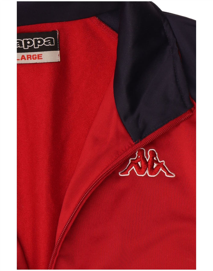 Kappa Mens Tracksuit Top Jacket Large Red Colourblock Polyester