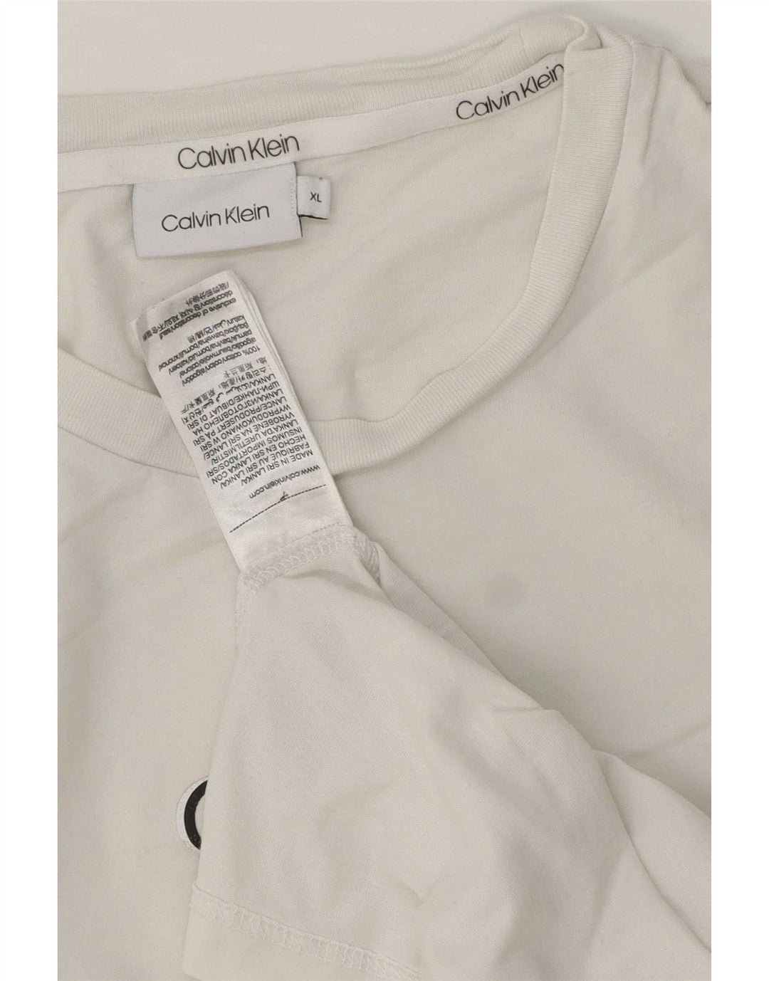 Calvin Klein Mens Graphic T-Shirt Top XL White Cotton