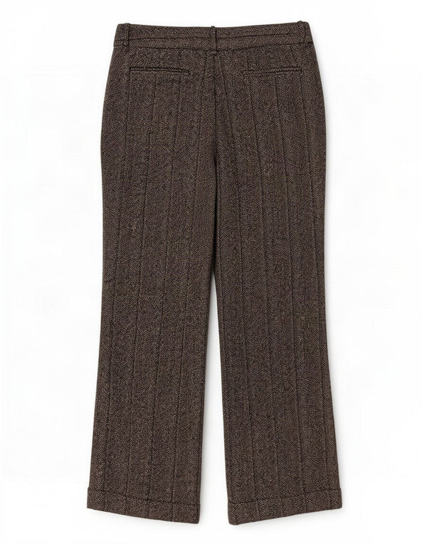 Zara Womens Bootcut Casual Trousers EU 40 Medium W30 L30 Grey Herringbone