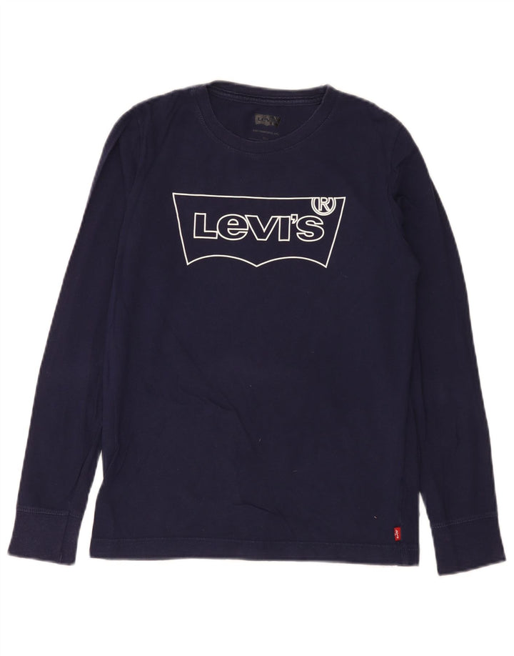 Levi's Boys Graphic Top Long Sleeve 11-12 Years Navy Blue Cotton