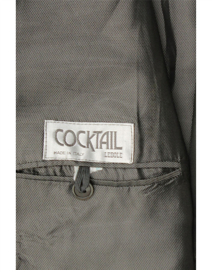 Lebole Mens 1 Button Blazer Jacket UK 42 XL Black