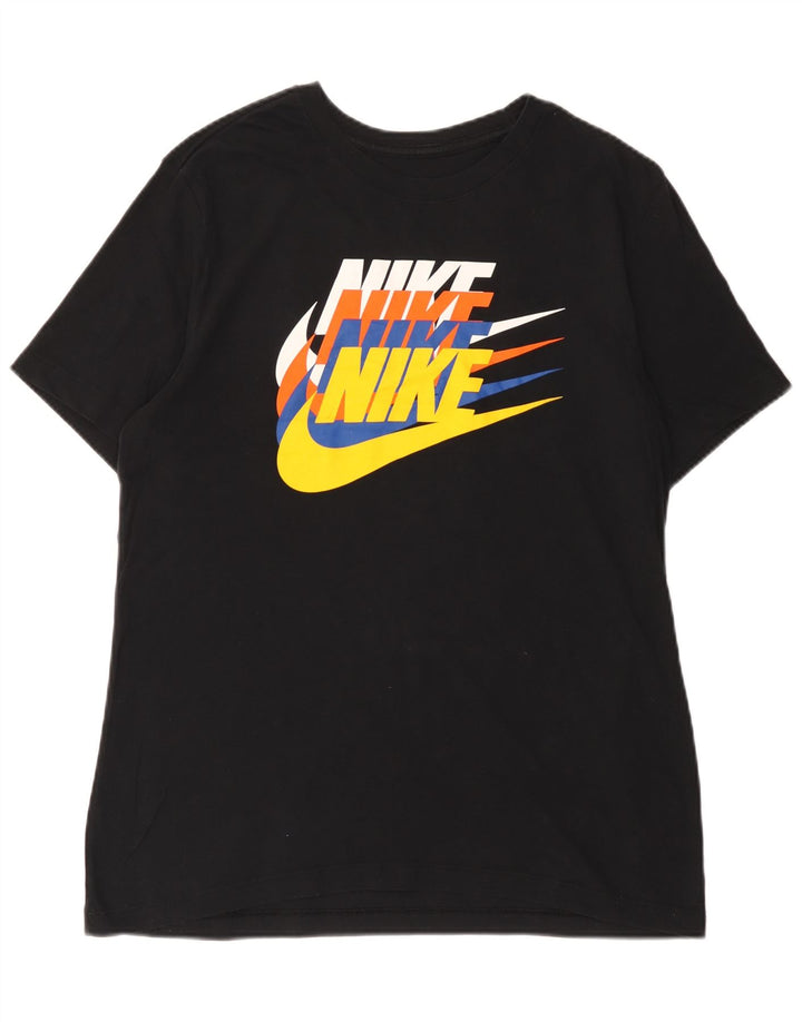 Nike Mens Graphic T-Shirt Top Large Black Cotton