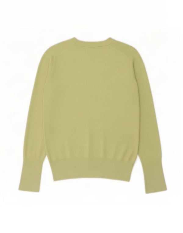 Zara Womens Crop Crew Neck Jumper Sweater UK 10 Small Yellow
