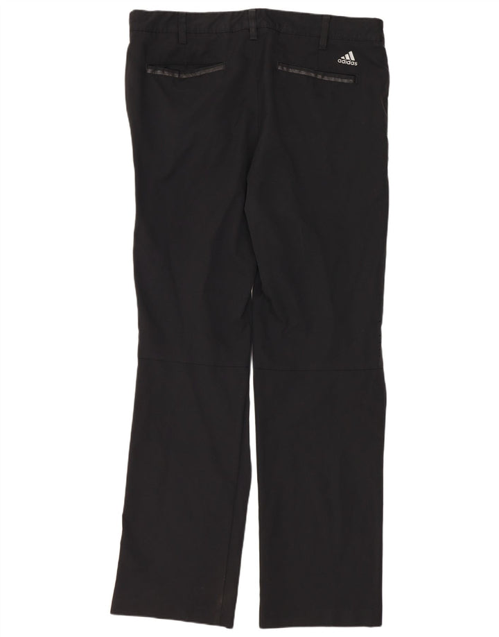 Adidas Mens Coolmax Straight Chino Trousers W34 L32 Black Polyester