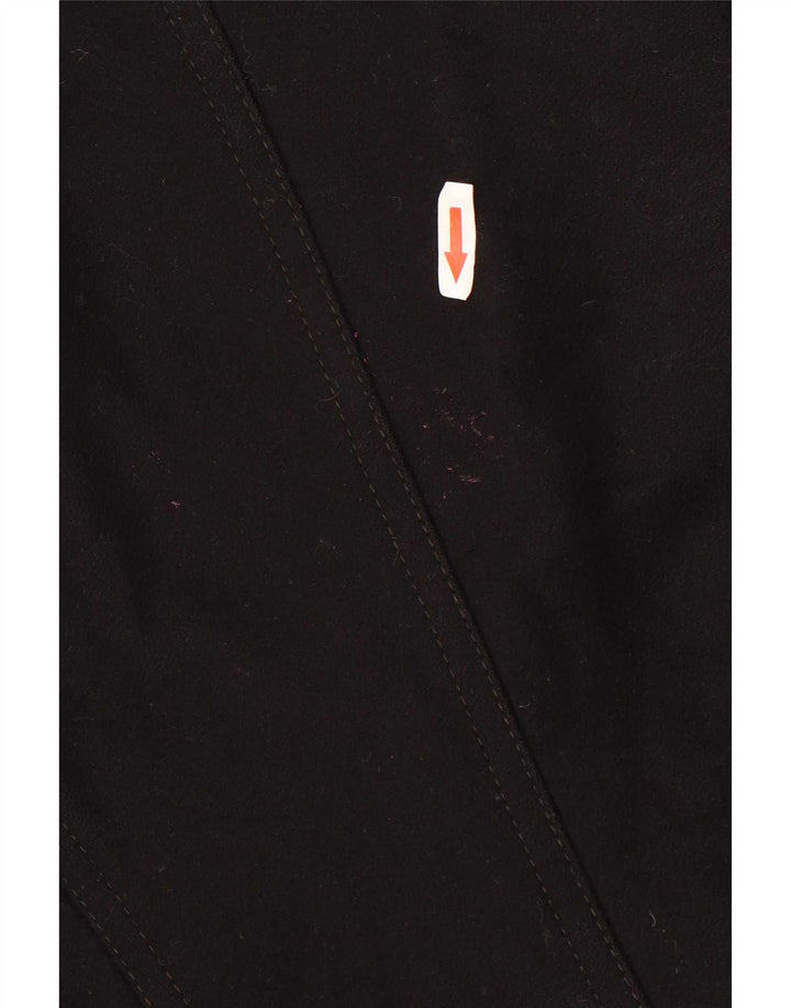 Benetton Womens Overcoat UK 14 Medium Black Wool