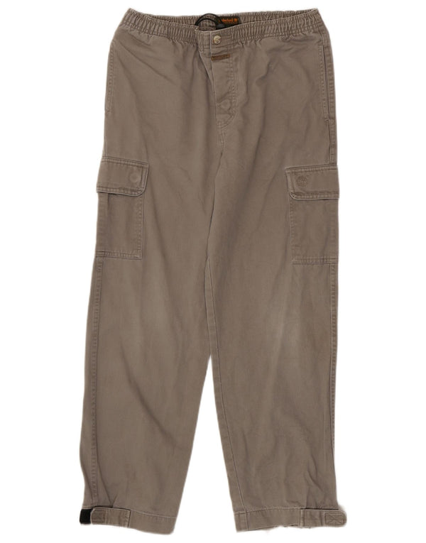 Timberland Womens High Waist Cargo Trousers US 12 Large W30 L27 Grey