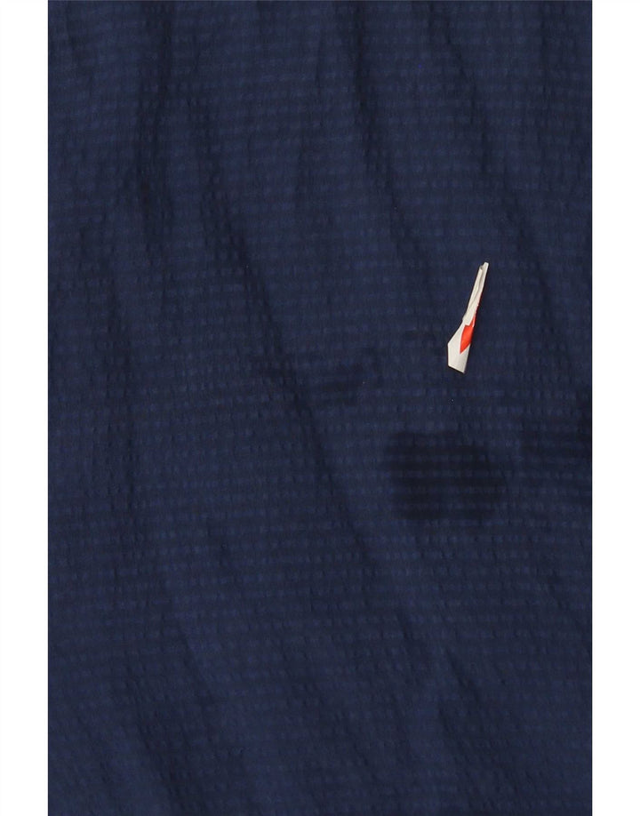 Vintage Mens Short Sleeve Shirt Medium Navy Blue Silk