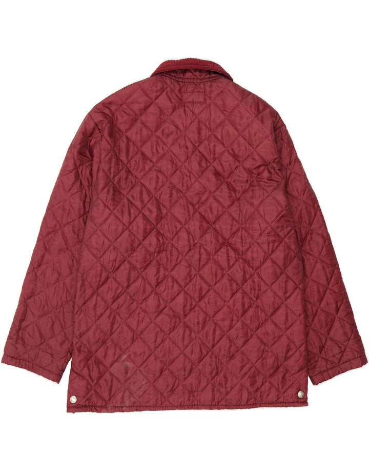 VINTAGE Mens Quilted Jacket UK 38 Medium Burgundy Polyamide Vintage Vintage and Second-Hand Vintage from Messina Hembry 