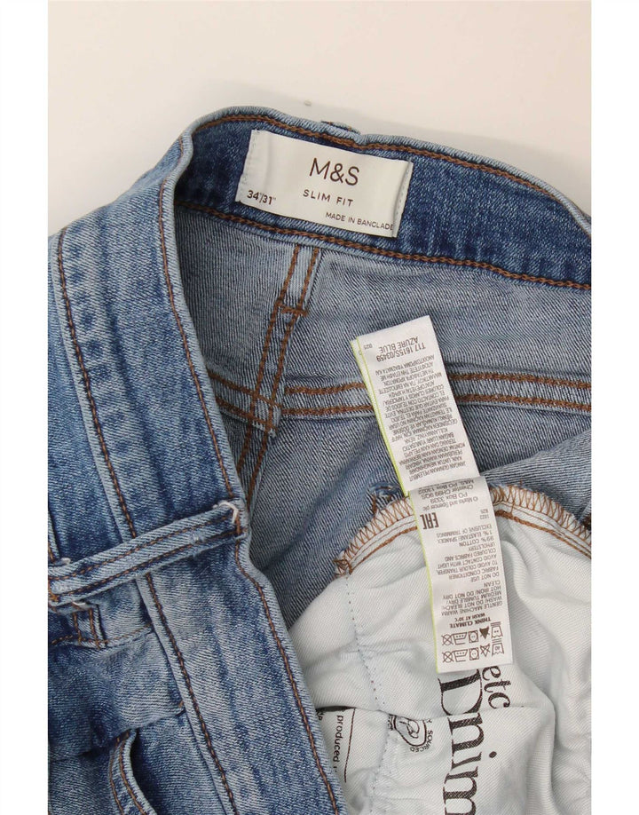 Marks & Spencer Mens Slim Jeans W34 L31 Blue Cotton