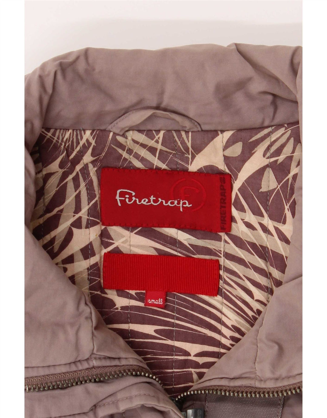 Firetrap Womens Bomber Jacket UK 10 Small Grey Cotton