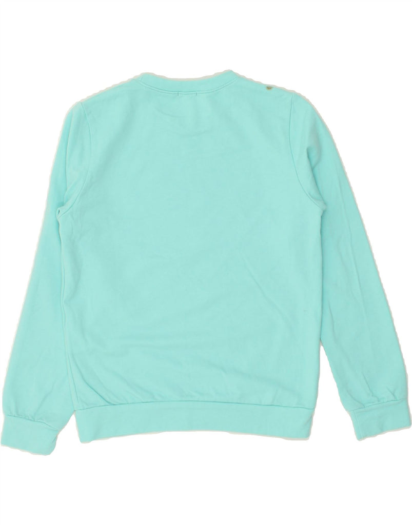 GAELLE Girls Graphic Sweatshirt Jumper 9-10 Years Turquoise Cotton | Vintage Gaelle | Thrift | Second-Hand Gaelle | Used Clothing | Messina Hembry 