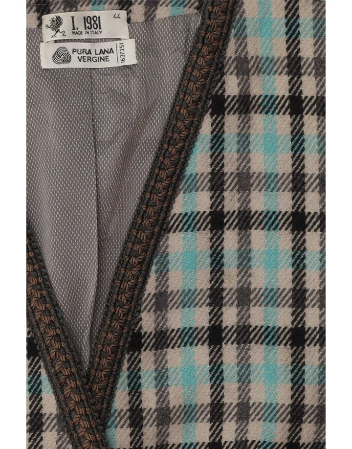 Vintage Womens 3 Button Blazer Jacket IT 44 Medium Multicoloured Check