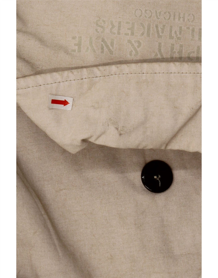 MURPHY & NYE Womens Double Breasted Coat UK 14 Medium Beige Cotton