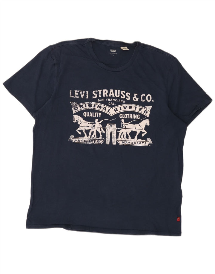 Levi's Mens Graphic T-Shirt Top XL Navy Blue Cotton