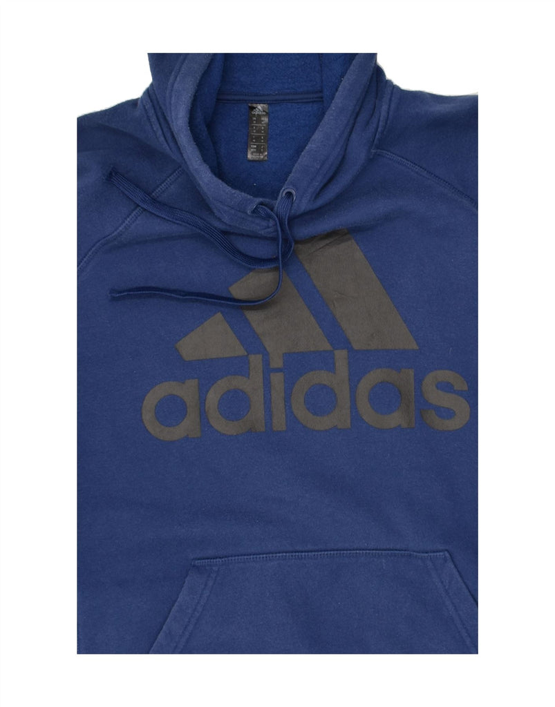 ADIDAS Mens Graphic Hoodie Jumper Medium Navy Blue Cotton | Vintage Adidas | Thrift | Second-Hand Adidas | Used Clothing | Messina Hembry 