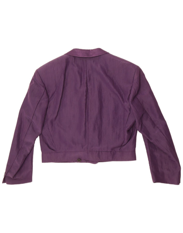 Vintage Womens Double Breasted Blazer Jacket UK 14 Large Purple