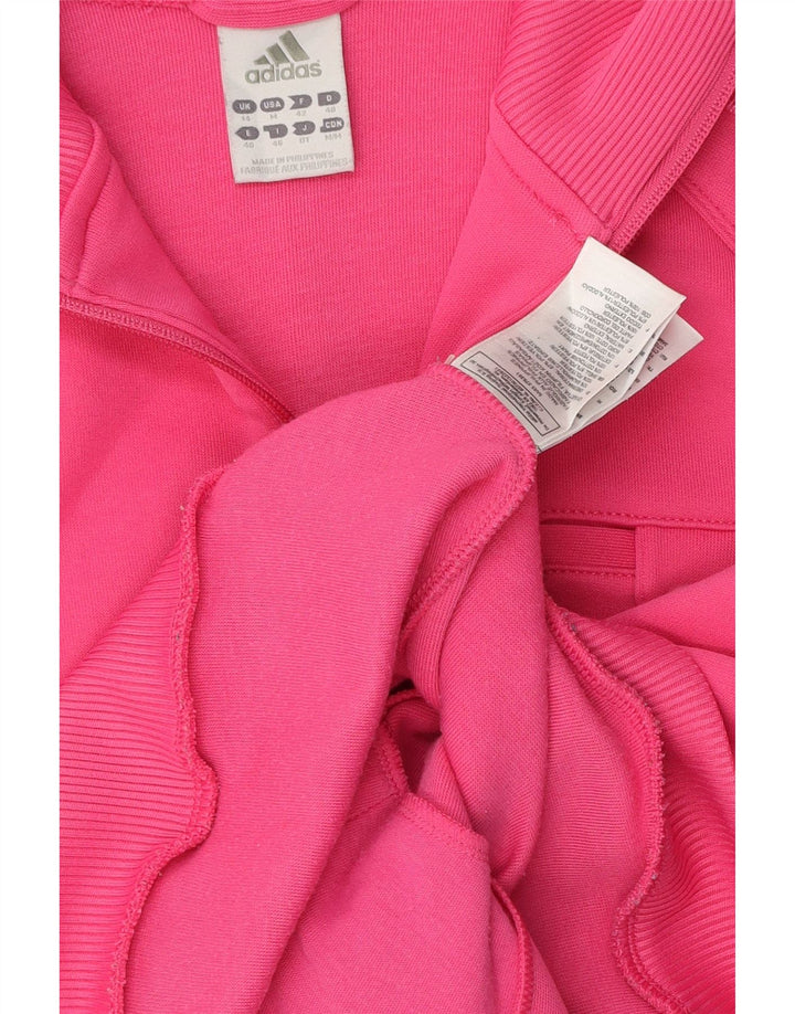 Adidas Womens Tracksuit Top Jacket UK 14 Medium Pink Polyester