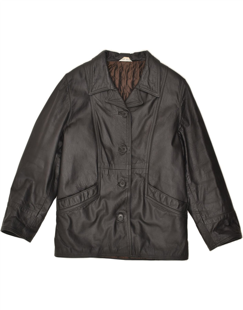 VINTAGE Womens Leather Jacket IT 40 Small Black Leather | Vintage Vintage | Thrift | Second-Hand Vintage | Used Clothing | Messina Hembry 