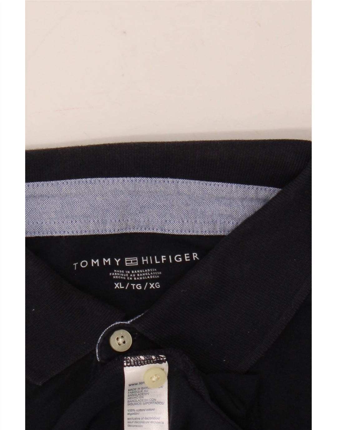 Tommy Hilfiger Mens Polo Shirt XL Navy Blue Cotton