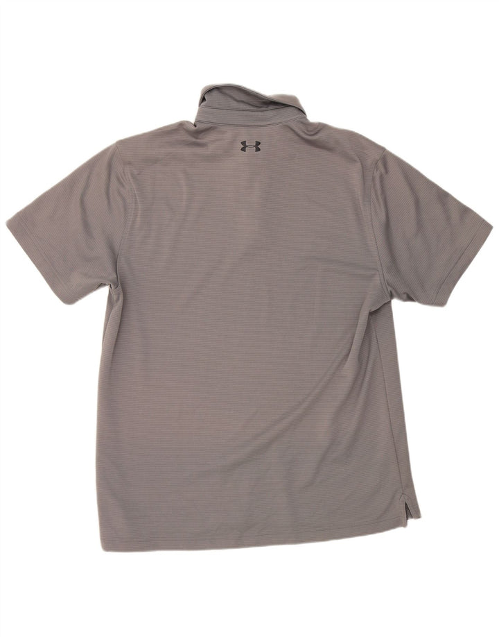 Under Armour Mens Heat Gear Polo Shirt Large Grey