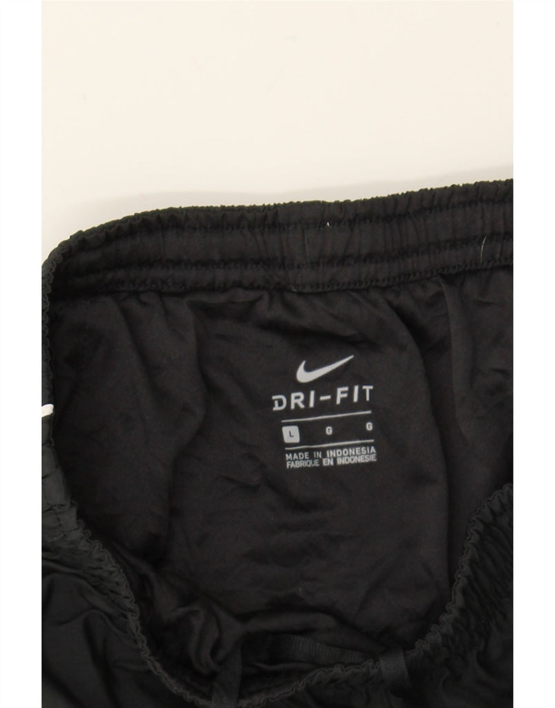 NIKE Girls Dri Fit Graphic Sport Shorts 12-13 Years Large Black Polyester Vintage Nike and Second-Hand Nike from Messina Hembry 