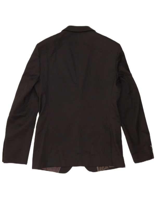 ZARA Mens 2 Button Blazer Jacket EU 48 Medium Black Polyester