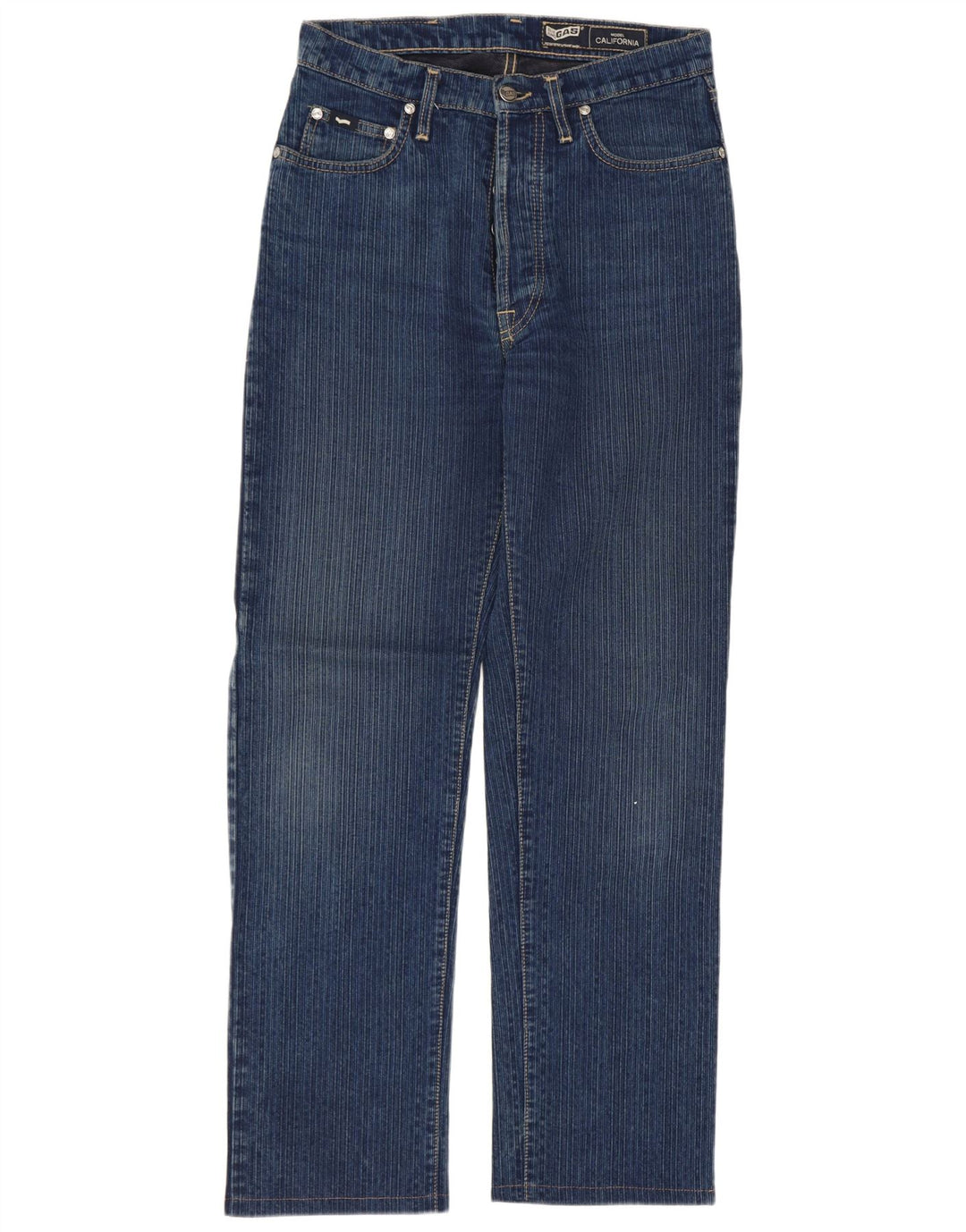 Gas Mens Straight Jeans W29 L29 Navy Blue Cotton