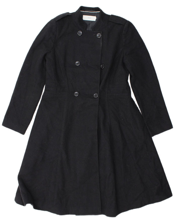 John Lewis Womens Double Breasted Coat UK 12 Medium  Black