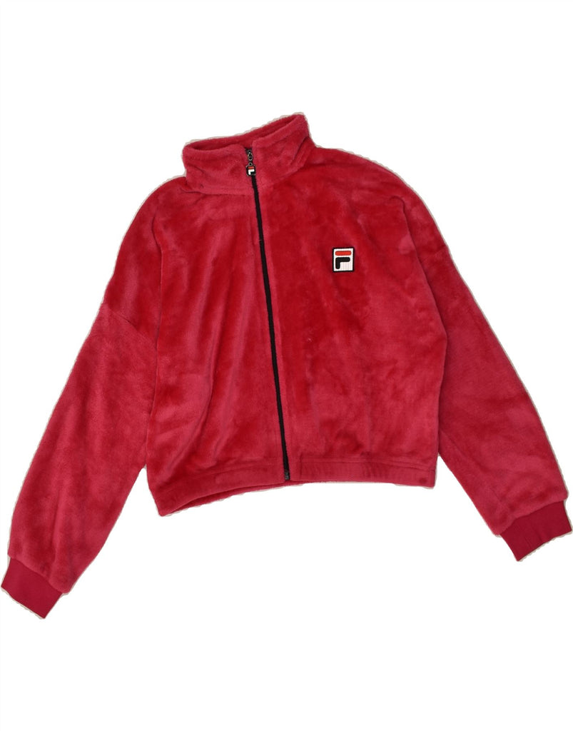 FILA Girls Oversized Fleece Jacket 13-14 Years Red Polyester | Vintage Fila | Thrift | Second-Hand Fila | Used Clothing | Messina Hembry 