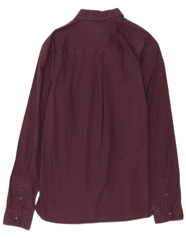 All Saints Mens Shirt Small Burgundy Cotton