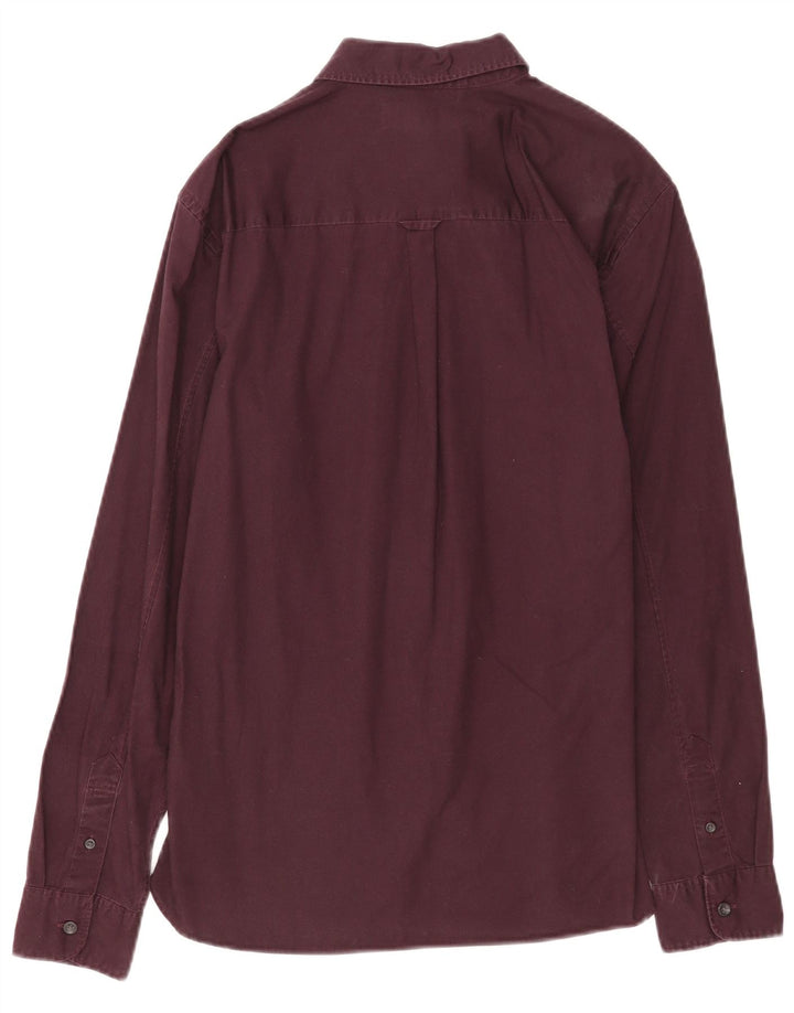 All Saints Mens Shirt Small Burgundy Cotton