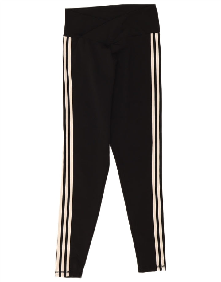 Adidas Womens Leggings UK 16/18 Large Black Polyester