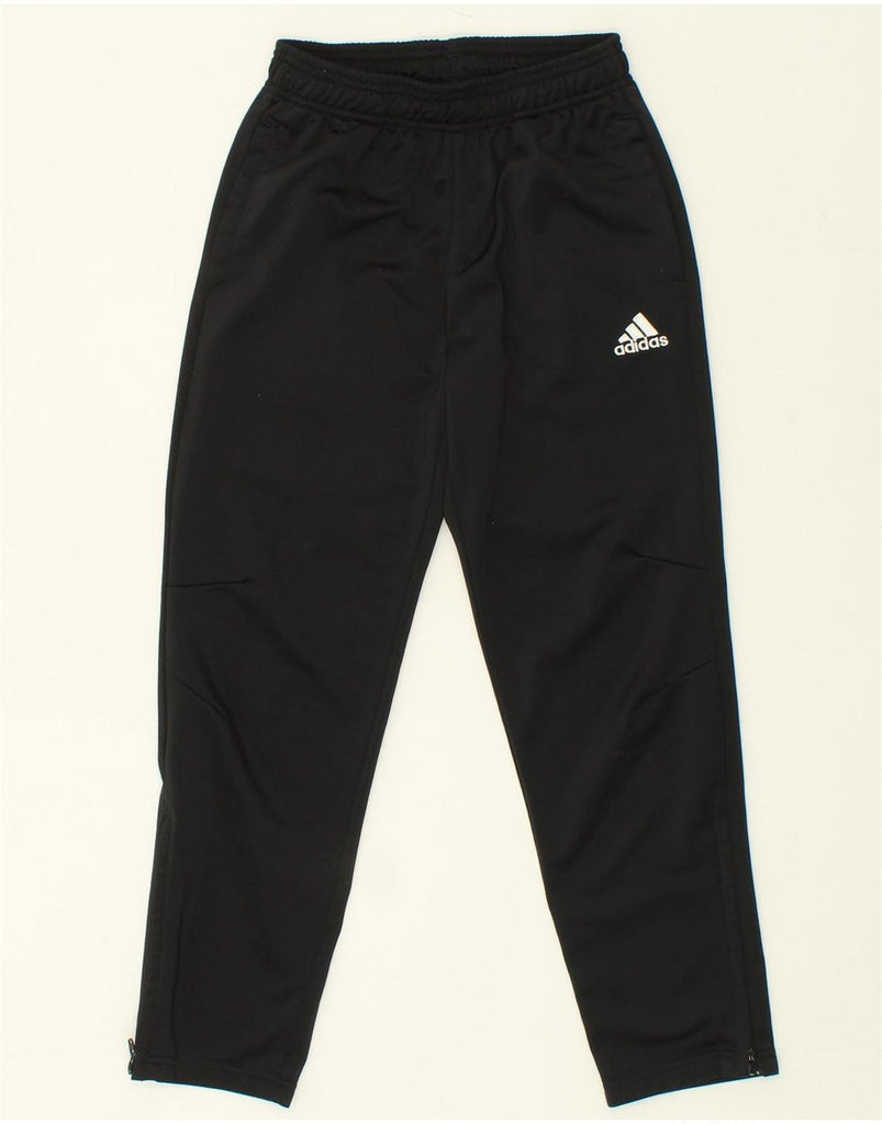 ADIDAS Boys Graphic Tracksuit Trousers 9-10 Years Black Polyester | Vintage Adidas | Thrift | Second-Hand Adidas | Used Clothing | Messina Hembry 