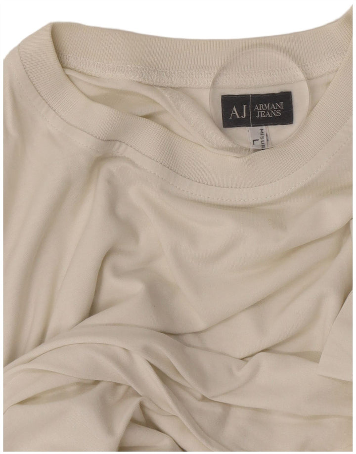 Armani Jeans Mens T-Shirt Top Large White