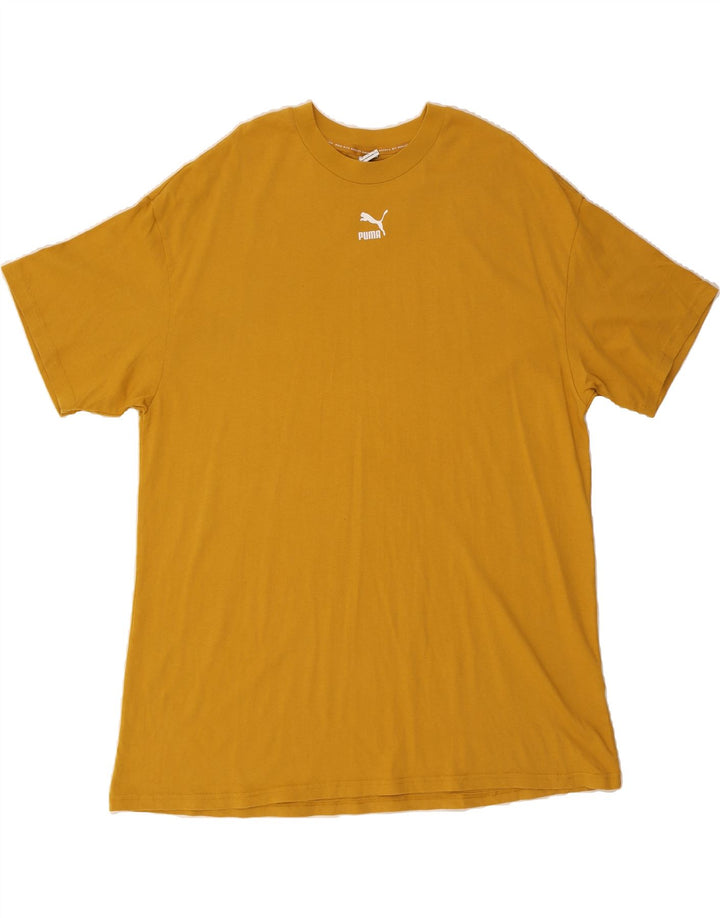 PUMA Mens T-Shirt Top Medium Yellow Vintage Puma and Second-Hand Puma from Messina Hembry 