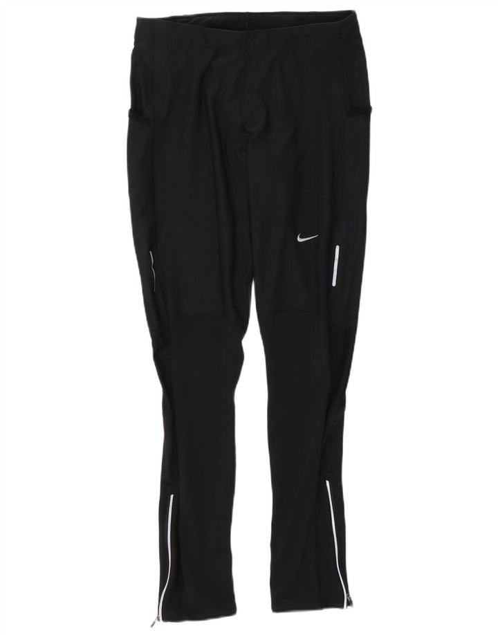Nike Womens Running Leggings UK 14 Large Black Polyester